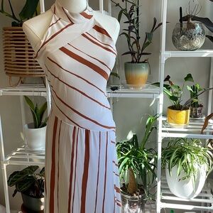 Taylor White and Orange Dress